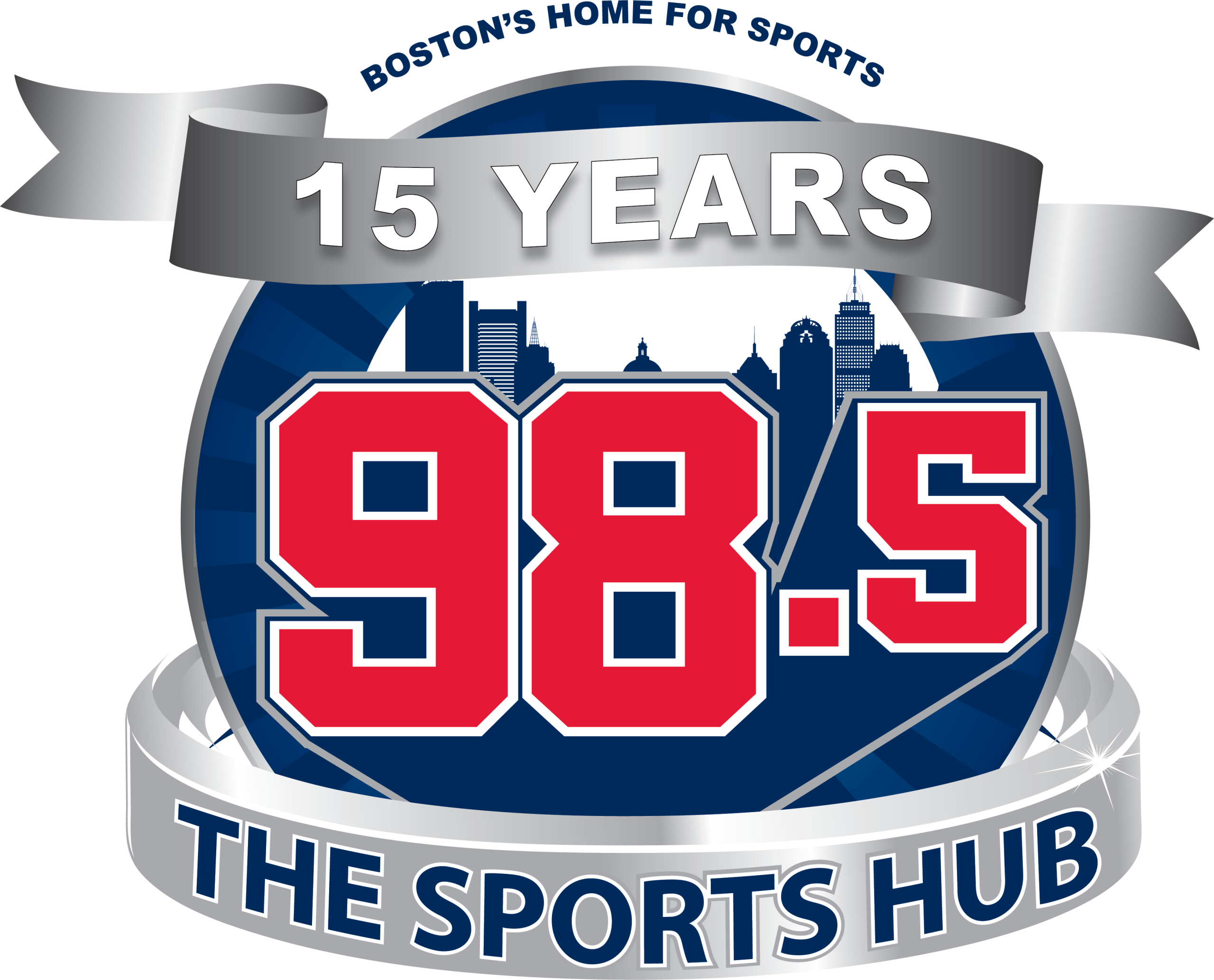 98.5 15th anniversary logo