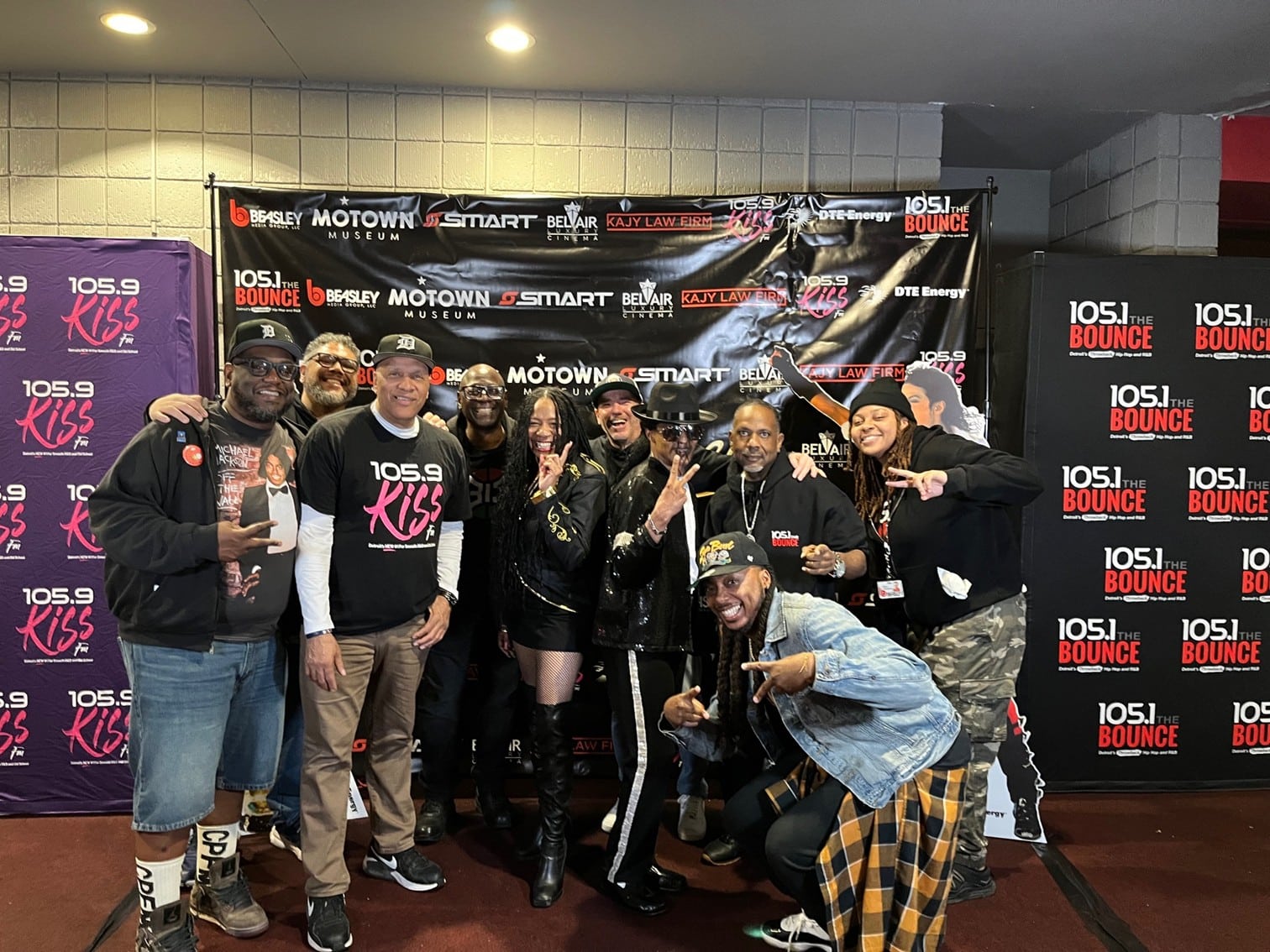 KISS & BOUNCE staff with Michael look alike at Premier