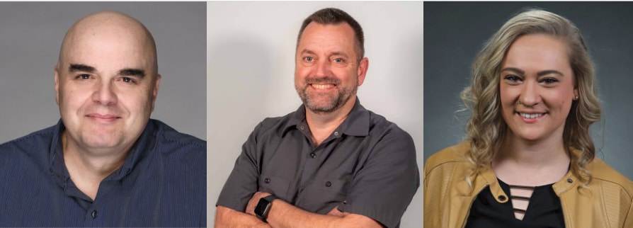 Rick Radzik, Chuck Damico, and Jade Springart